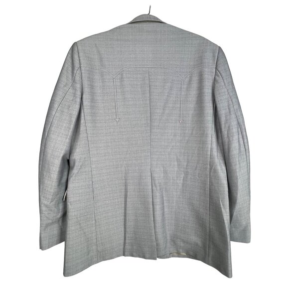 Vintage 80s Circle S Blazer Sport Coat Size 44R Single Breasted Gray Western - Picture 2 of 10